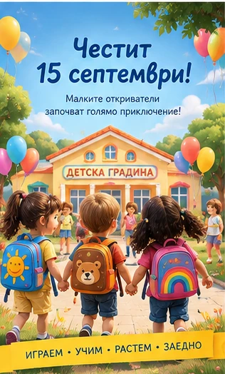 Картичка за първия ден в детската градина